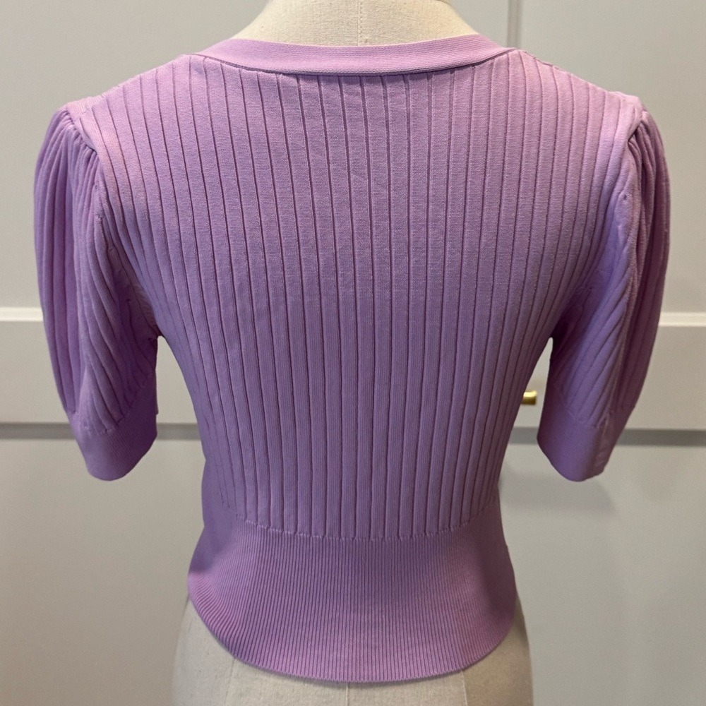 ODA | Lilac Ribbed Button-Up Cardigan | Size: Small - Picture 4 of 7